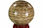 Polished, Banded Aragonite Sphere - Morocco #105623-1